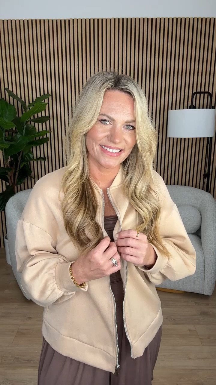This neutral bomber is the kind of layer that works with everything. The soft taupe color looks so good over chocolate brown and makes this one-piece outfit ready for cooler fall days.

neutral bomber jacket, fall jacket, chocolate brown outfit, one piece outfit, fall layering, neutral fall style, casual fall look, women’s fall fashion, transitional outfit, everyday fall style, audriedollins

#LTKootd #LTKSeasonal #LTKOver40