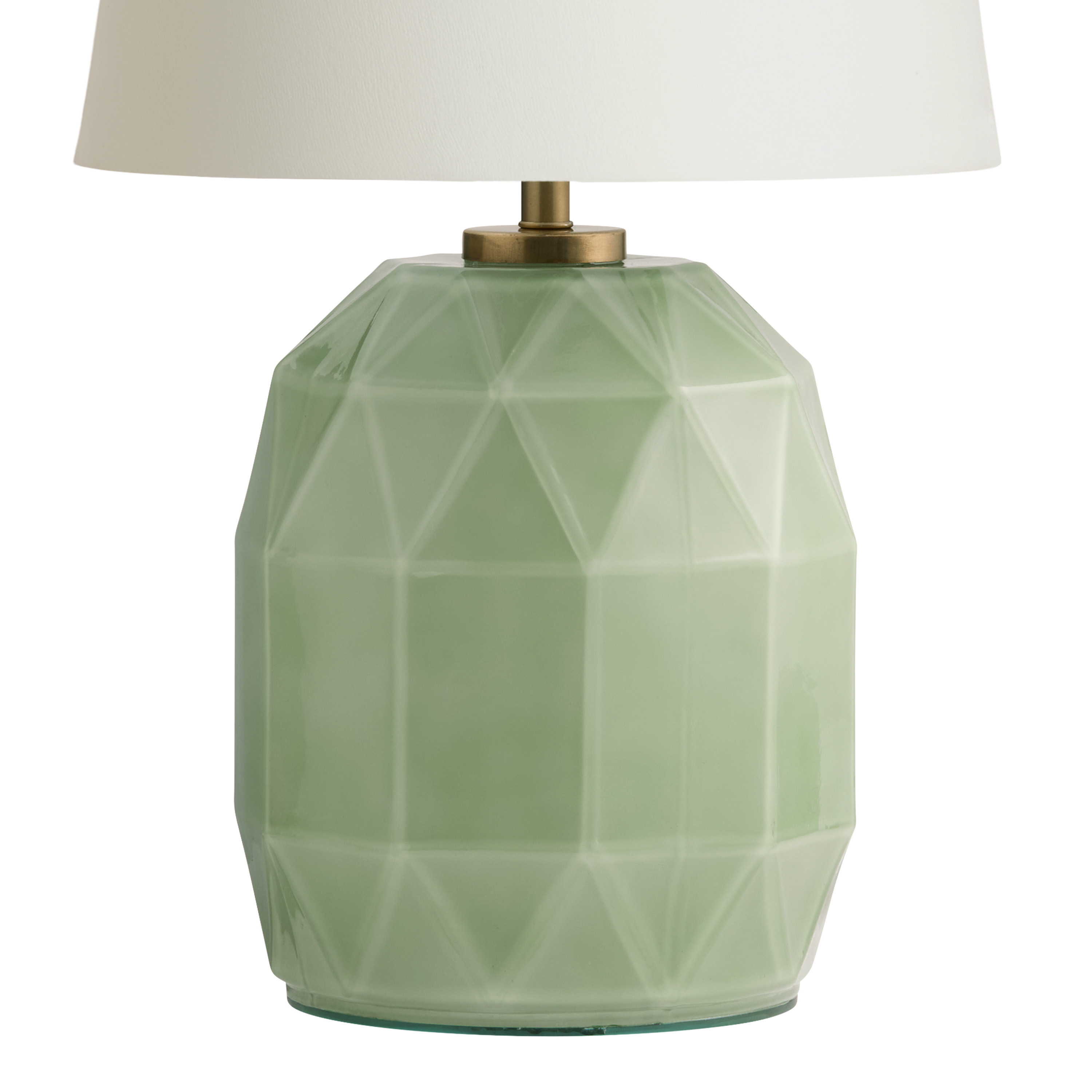 Milky Jade Green Glass Faceted Geo Table Lamp Base | World Market