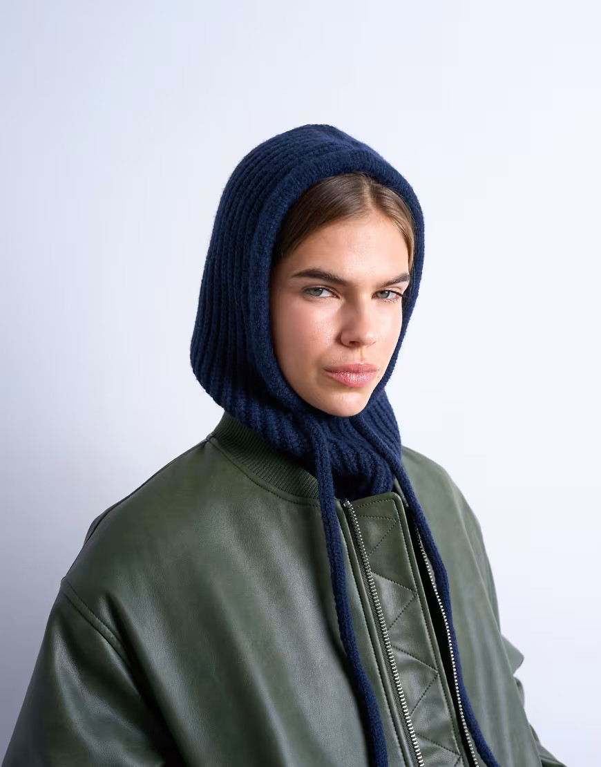 Topshop – Hero – Gerippte Balaklava in Marineblau | ASOS (Global)