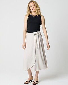 Pull-on faux-wrap skirt | J.Crew Factory