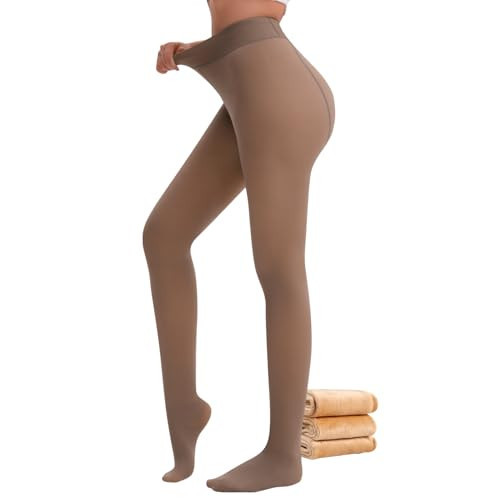 PGITRive Fleece Lined Leggings Women - Comfort Fleece Lined Tights Thermal Legging for Womens Effect High Waist Warm Tights for Women (US, Alpha, Large, X-Large, Regular, Regular, Coffee 320g) | Amazon (US)