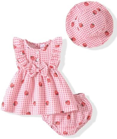 Vibebox Baby Girl Ruffle Sleeveless Bow Dresses Toddler Girl Princess Summer Dress Birthday with ... | Amazon (US)