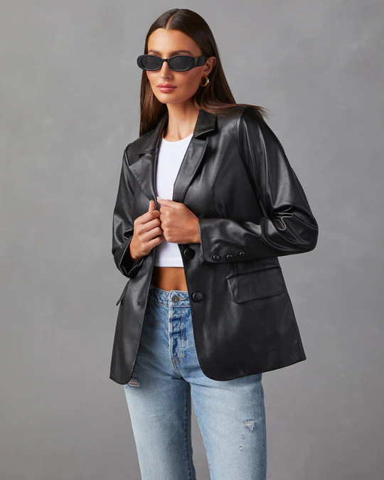 Bedford Faux Leather Blazer | VICI