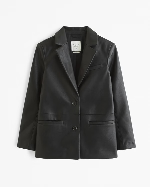 Vegan Leather Blazer | Abercrombie & Fitch (US)