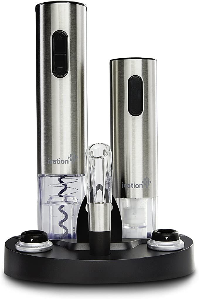 Ivation Wine Gift Set, Includes Stainless Steel Electric Wine Bottle Opener, Wine Aerator, Electr... | Amazon (US)