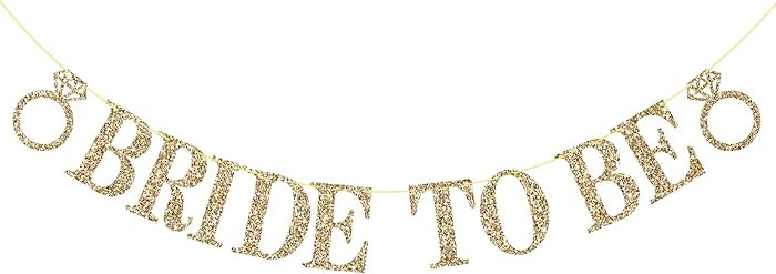 Pre-Strung Bride to Be Banner NO DIY Bride to Be Sign Gold Glitter Bachelorette Banner Bridal Sho... | Amazon (US)