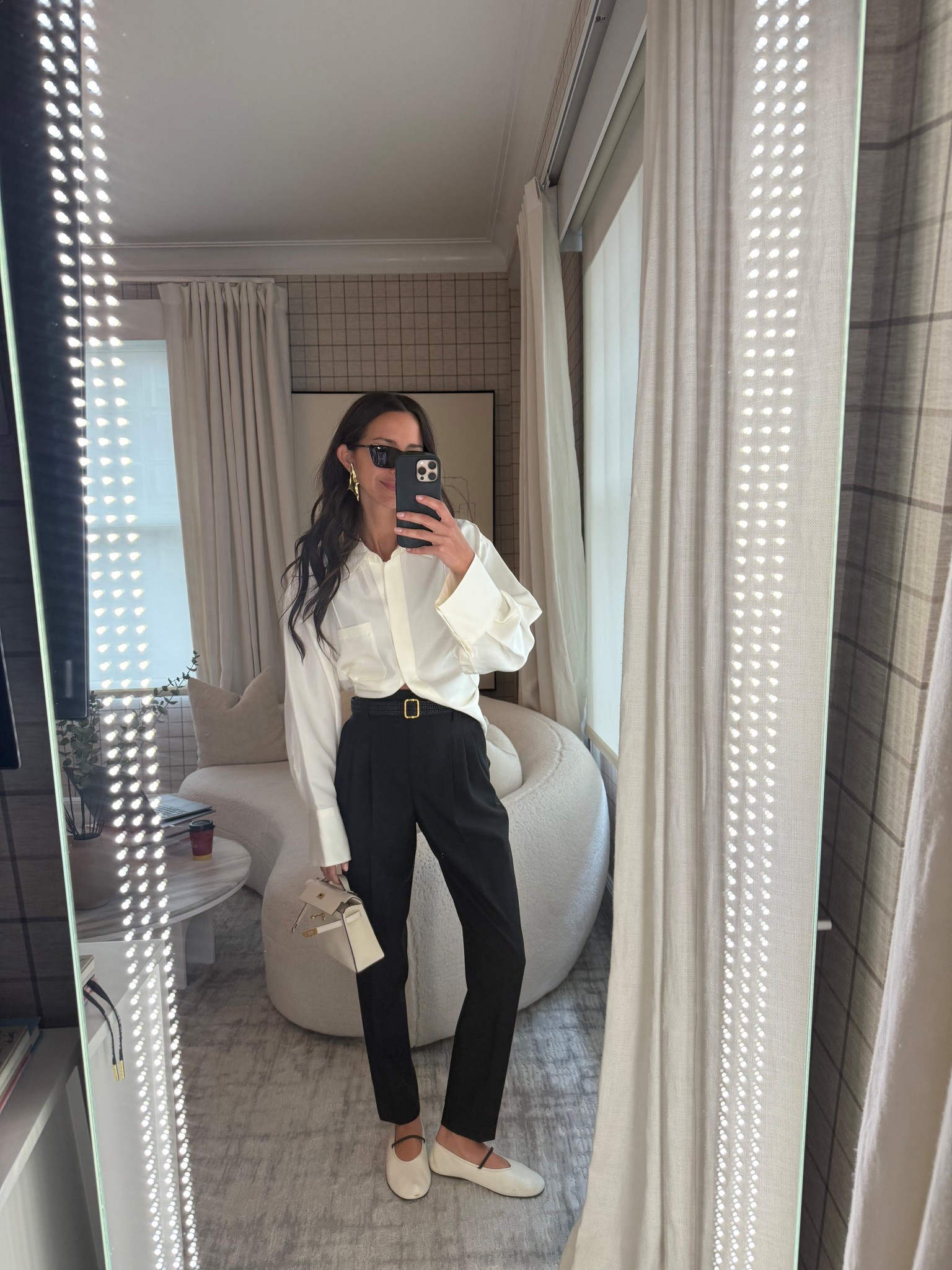 These pants are sold out Another Tomorrow but linked similar 🖤