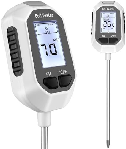 YAMRON 4-in-1 Soil Moisture Meter, Digital Plant Temperature/Soil Moisture Test & PH Meter/Sunlig... | Amazon (US)