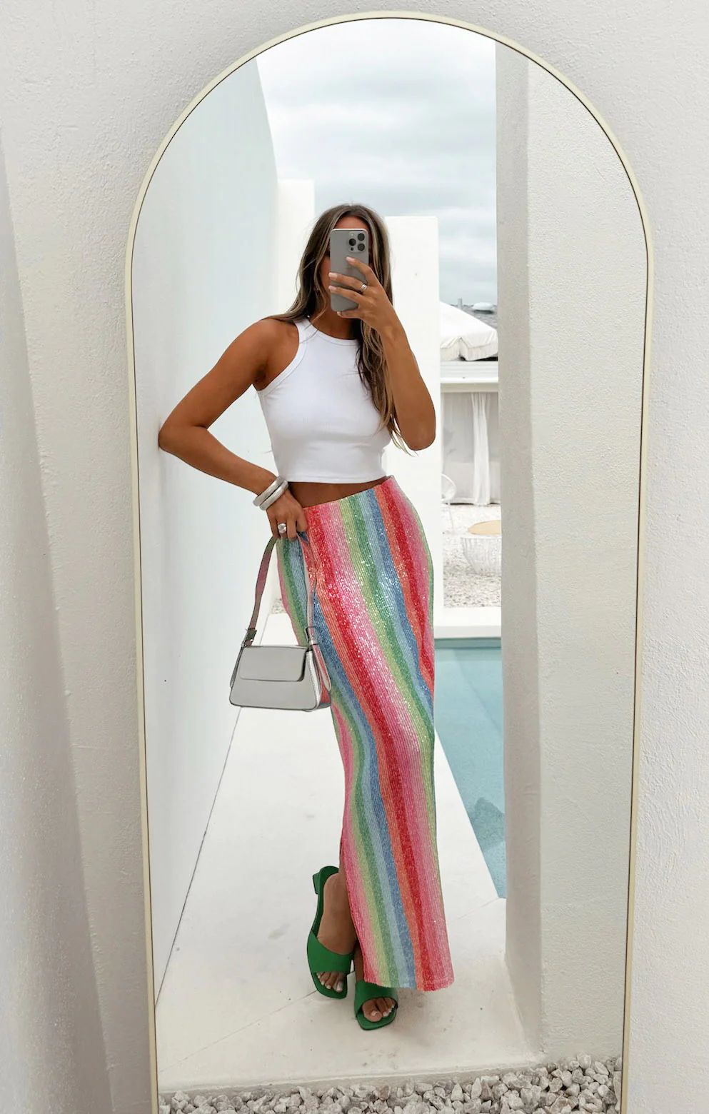 Sunlight Midi Skirt ~ Bright Stripe Sequins | Show Me Your Mumu