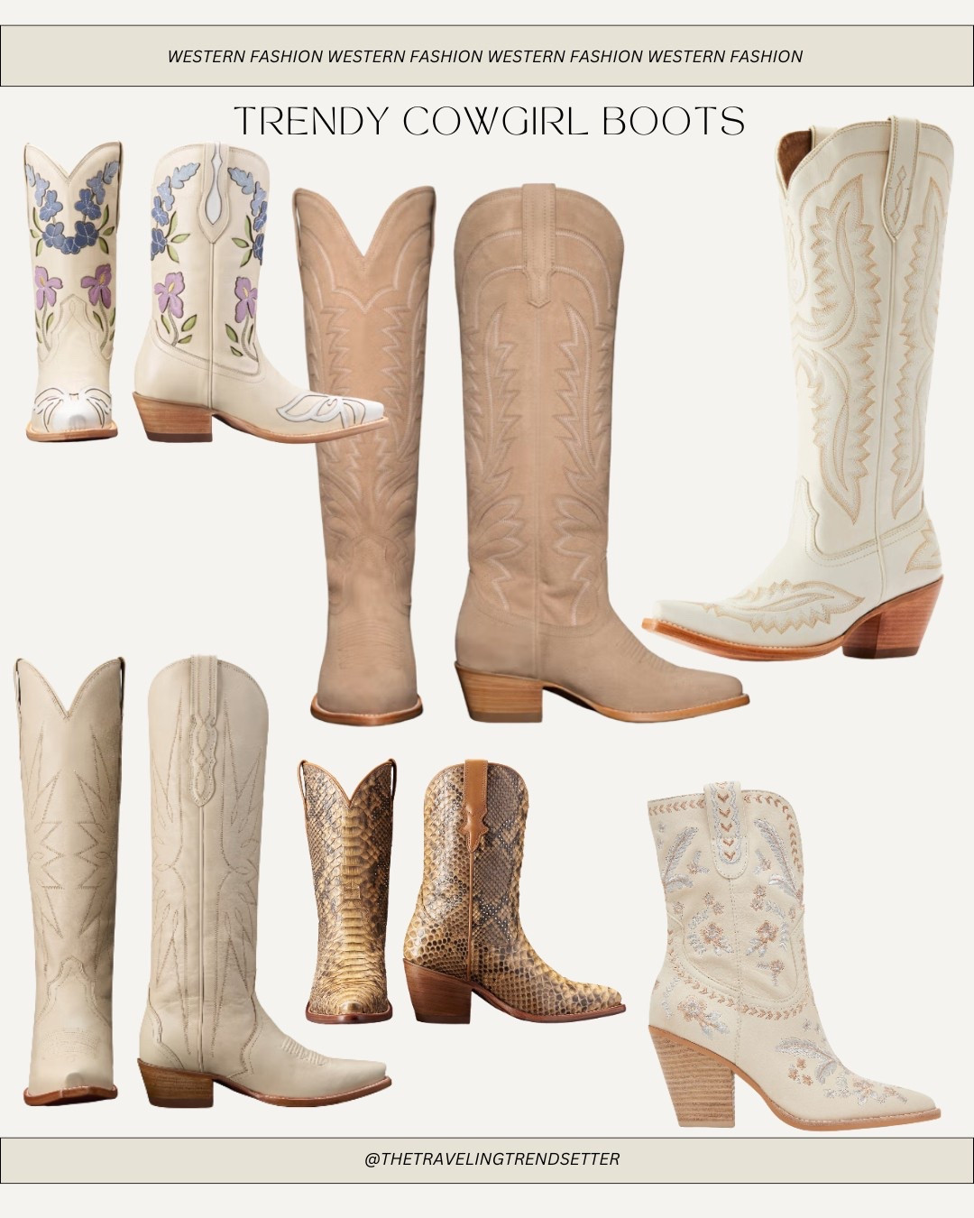 Trendy cowgirl boots - cream boots - tan cowboy boots - summer - country concert outfit - CMA fest Nashville bride to be 

#LTKStyleTip #LTKFindsUnder100 #LTKShoeCrush