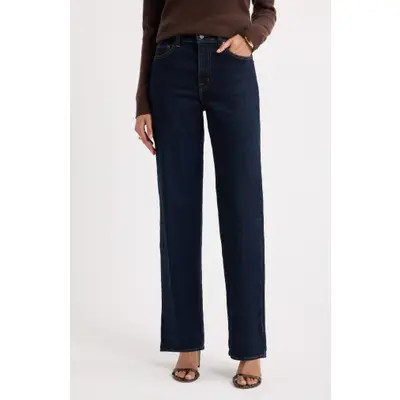 Nordstrom High Waist Straight Leg Jeans in Broadway Wash at Nordstrom, Size 33 | Nordstrom