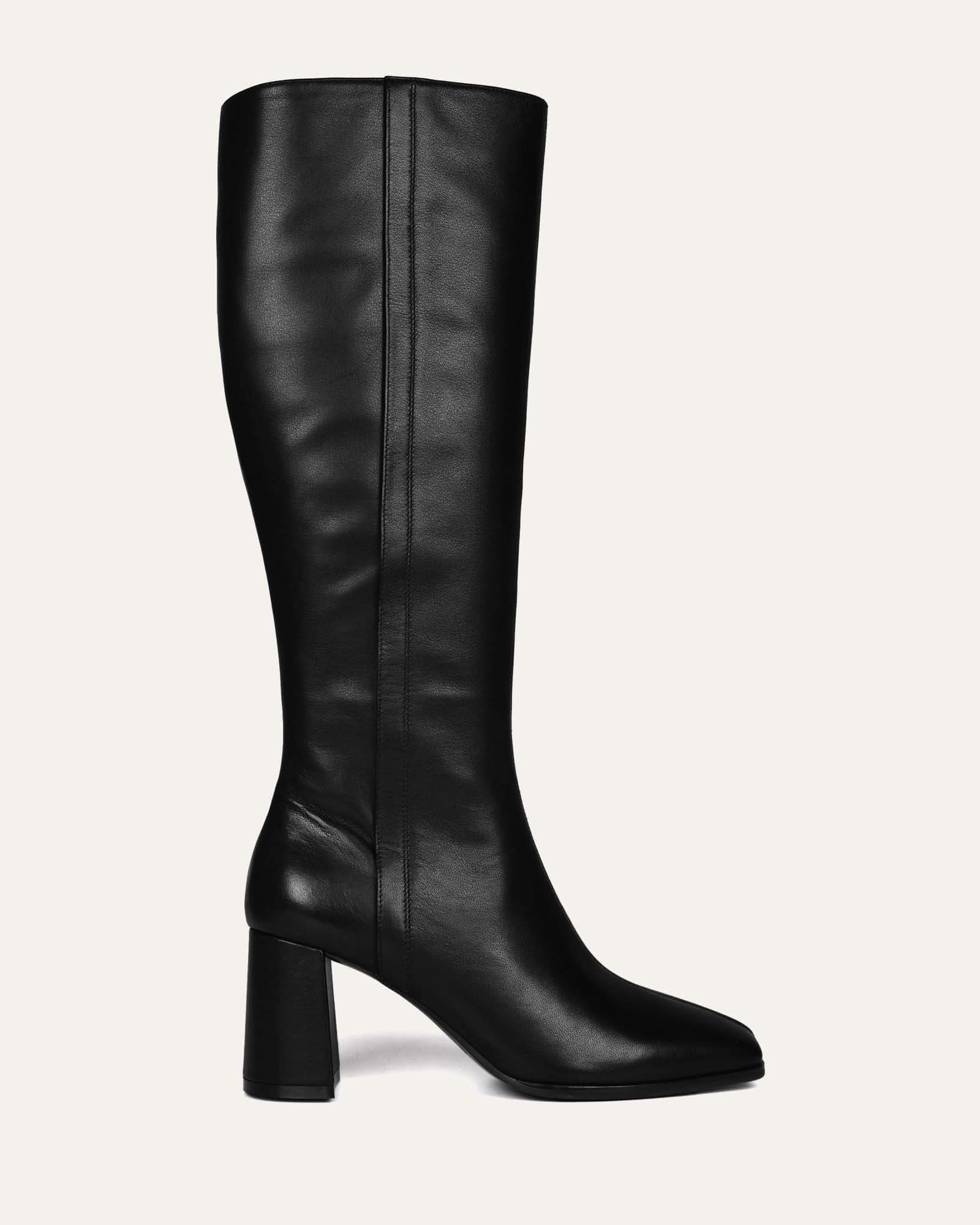 NELLIE KNEE BOOTS BLACK LEATHER | Jo Mercer (AU)