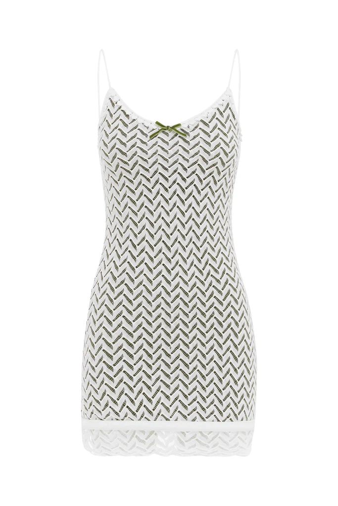 Mimi Dress | White/Green | With Jean (US)