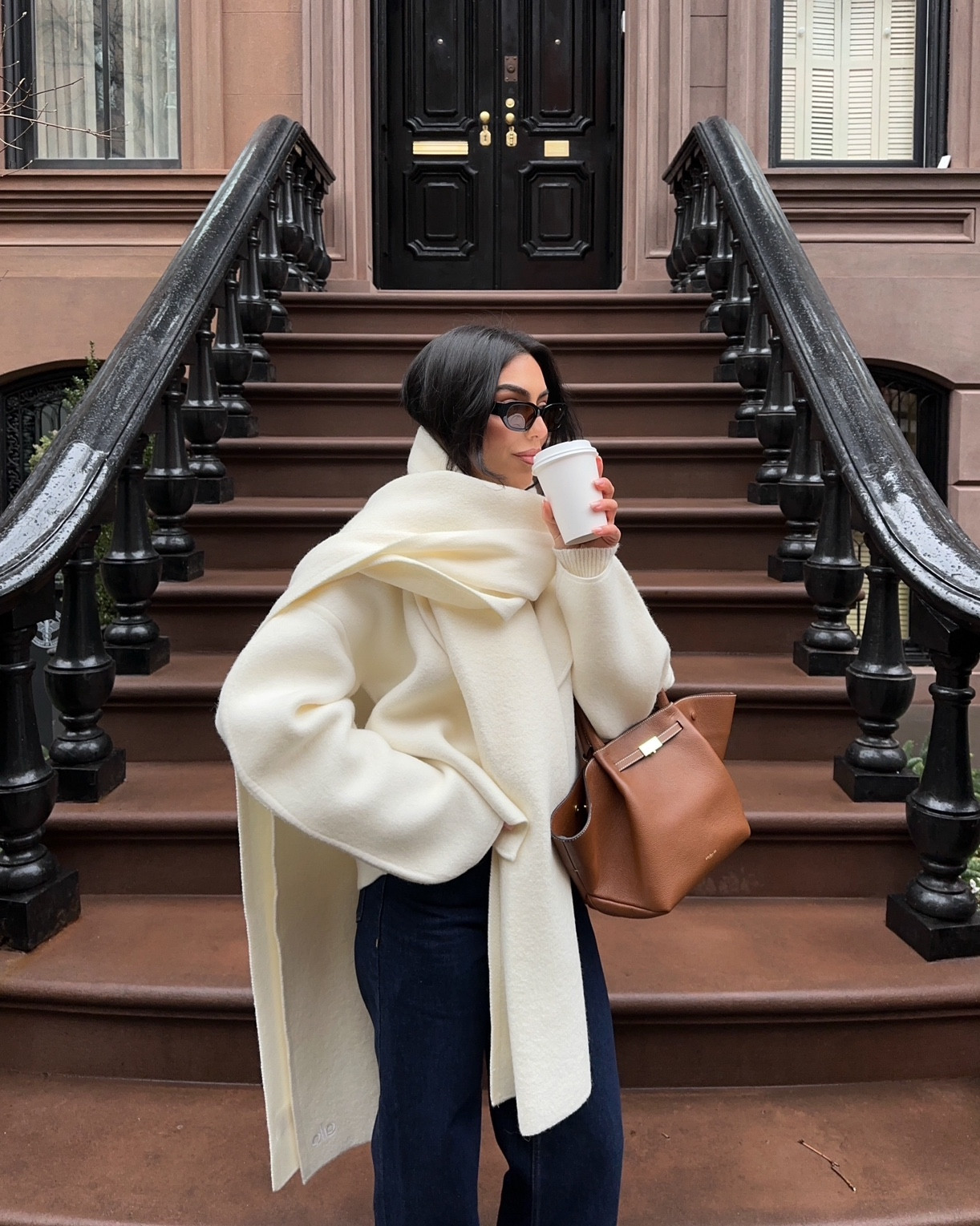 Bundled up in my favourite scarf that kept me so warm all day. Paired it with my chic Demellier bag 🤍 

#LTKtravel #LTKwinter #LTKFashionMonth