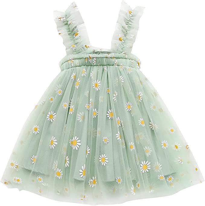 Mercatoo Kids Girls Fashion Summer Dress 1-6T Toddler Daisy Floral Suspenders Beach Dress Tulle C... | Amazon (CA)
