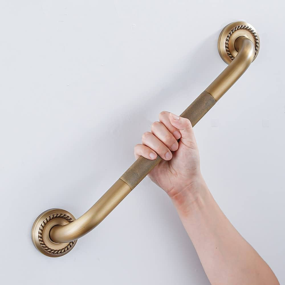 Heavey Duty Grab Bar, 24-Inch Sturdy Hand Rail, Stylish Bathroom Armrest, Antique Brass Finish, G... | Amazon (US)