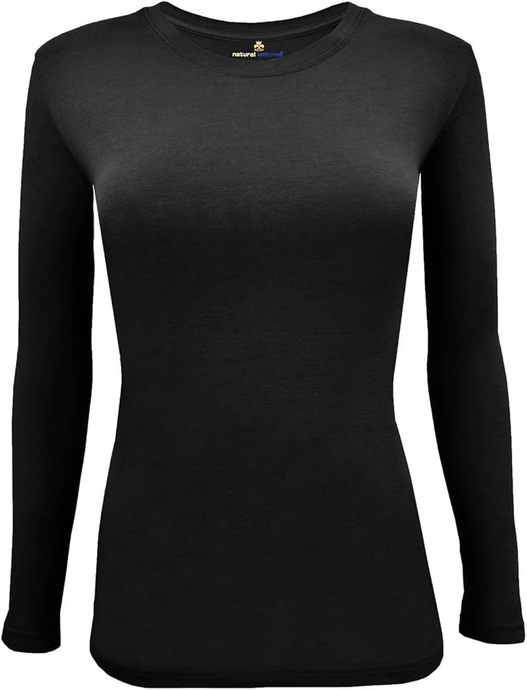 Natural Uniforms Women's Under Scrub Tee Crew Neck Long Sleeve T-Shirt | Amazon (US)