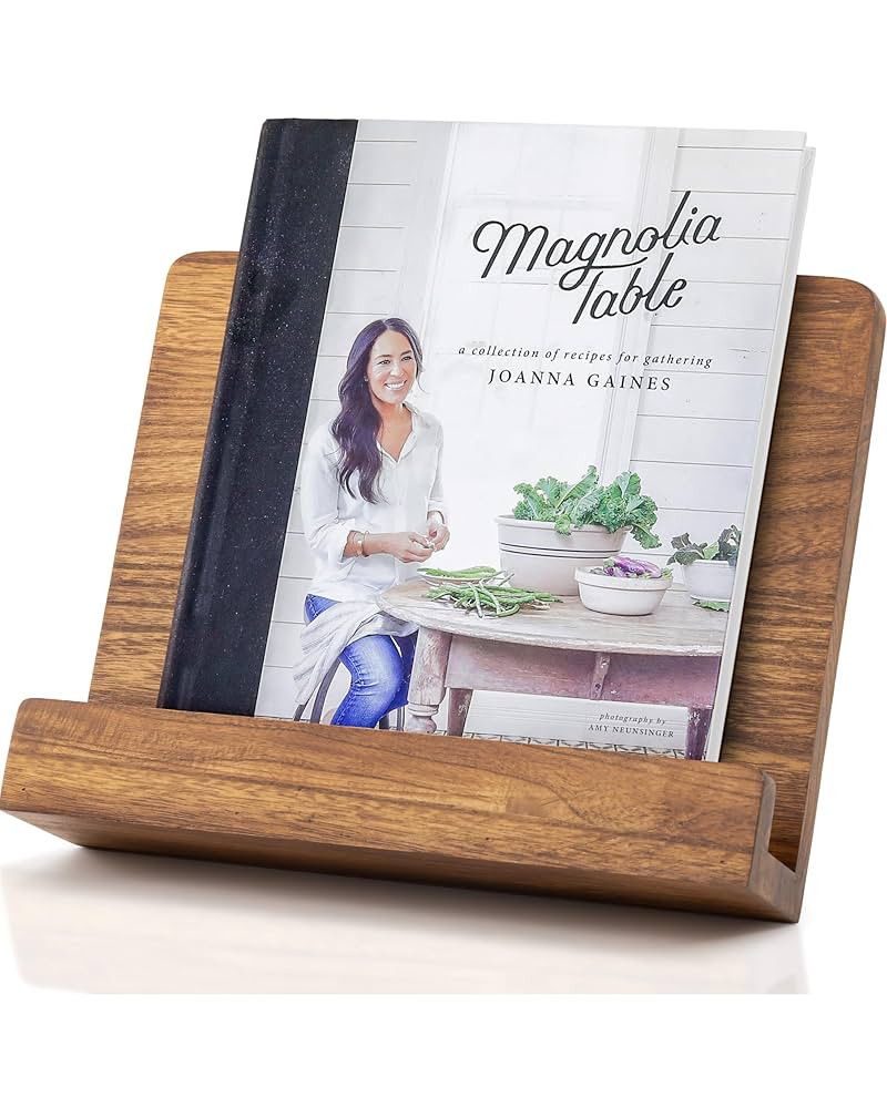 Beautiful Cookbook Stand for Your Kitchen Counter - Solid Wood Stand Easily Keeps Cook or Recipe ... | Amazon (US)