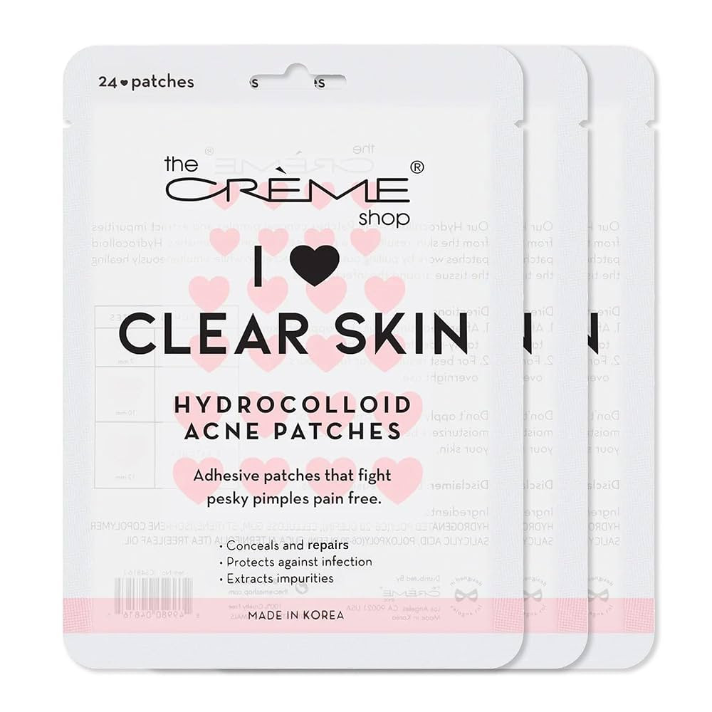 The Crème Shop Heart Shape Clear Skin Hydrocolloid Dark Spot Acne Patches - Infused with Salicyl... | Amazon (US)