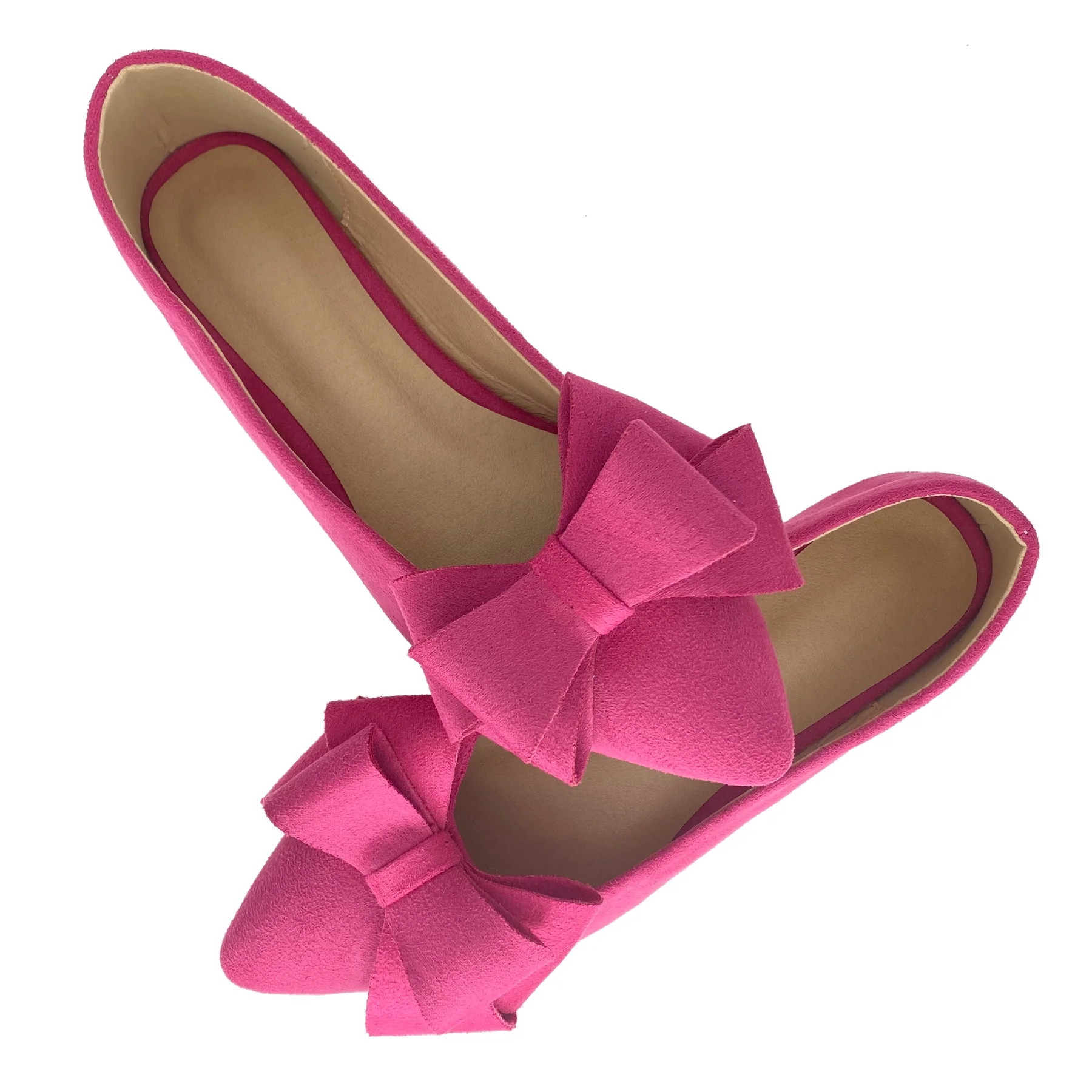 Womens Ballet Flats Shoes Comfortable Pointy Toe Suede Pink Dressy Shoes Wedding Size 7.5 - Walma... | Walmart (US)