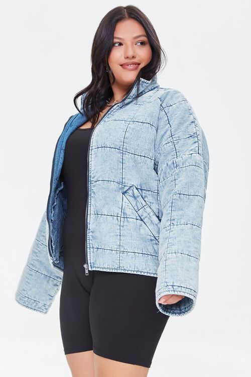 Plus Size Quilted Denim Jacket | Forever 21 (US)