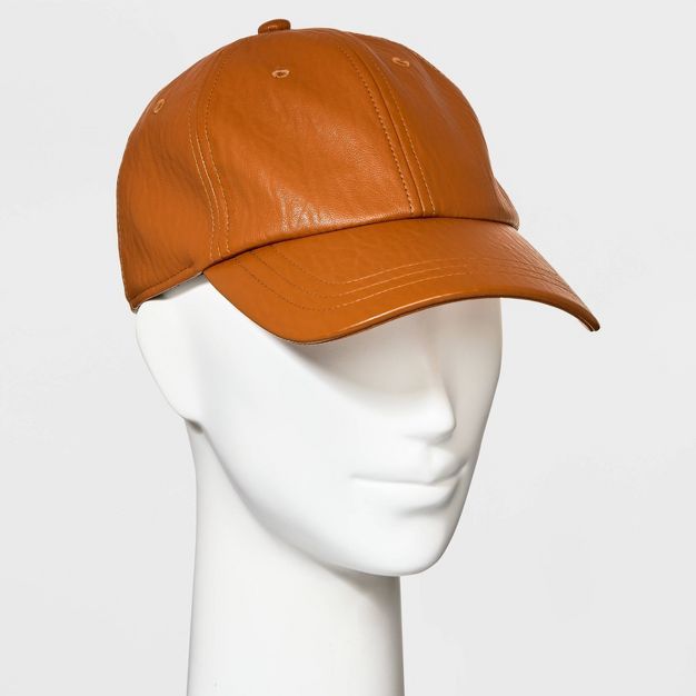 Women's Faux Leather Baseball Hat - A New Day™ | Target