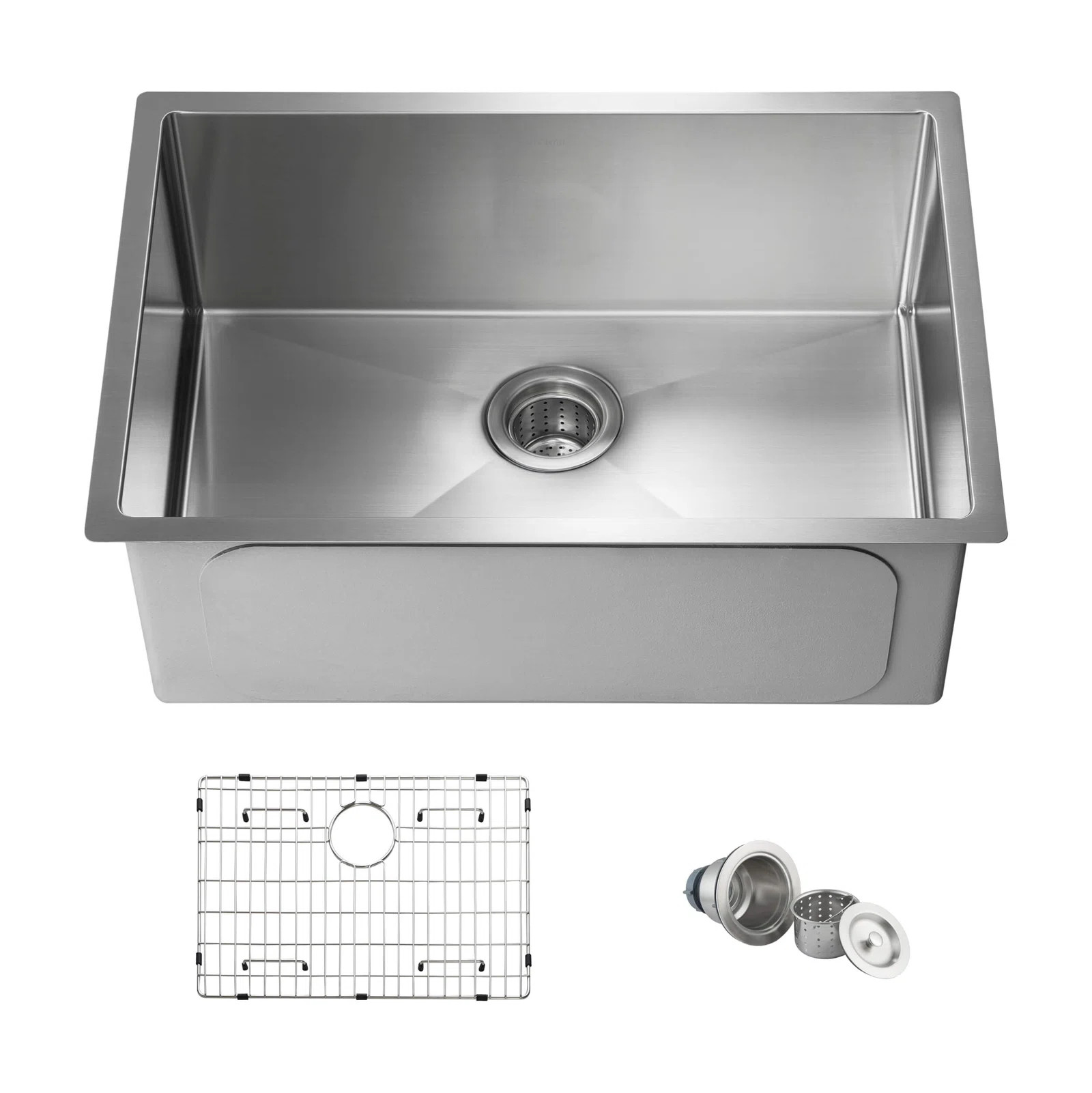 KIBI 26" L x 18" W Undermount Kitchen Sink with Sink Grid & Reviews | Wayfair | Wayfair North America