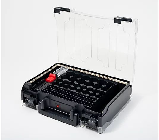 208 Ultimate Battery Organizer Storage Case w/ Light & Tester - QVC.com | QVC