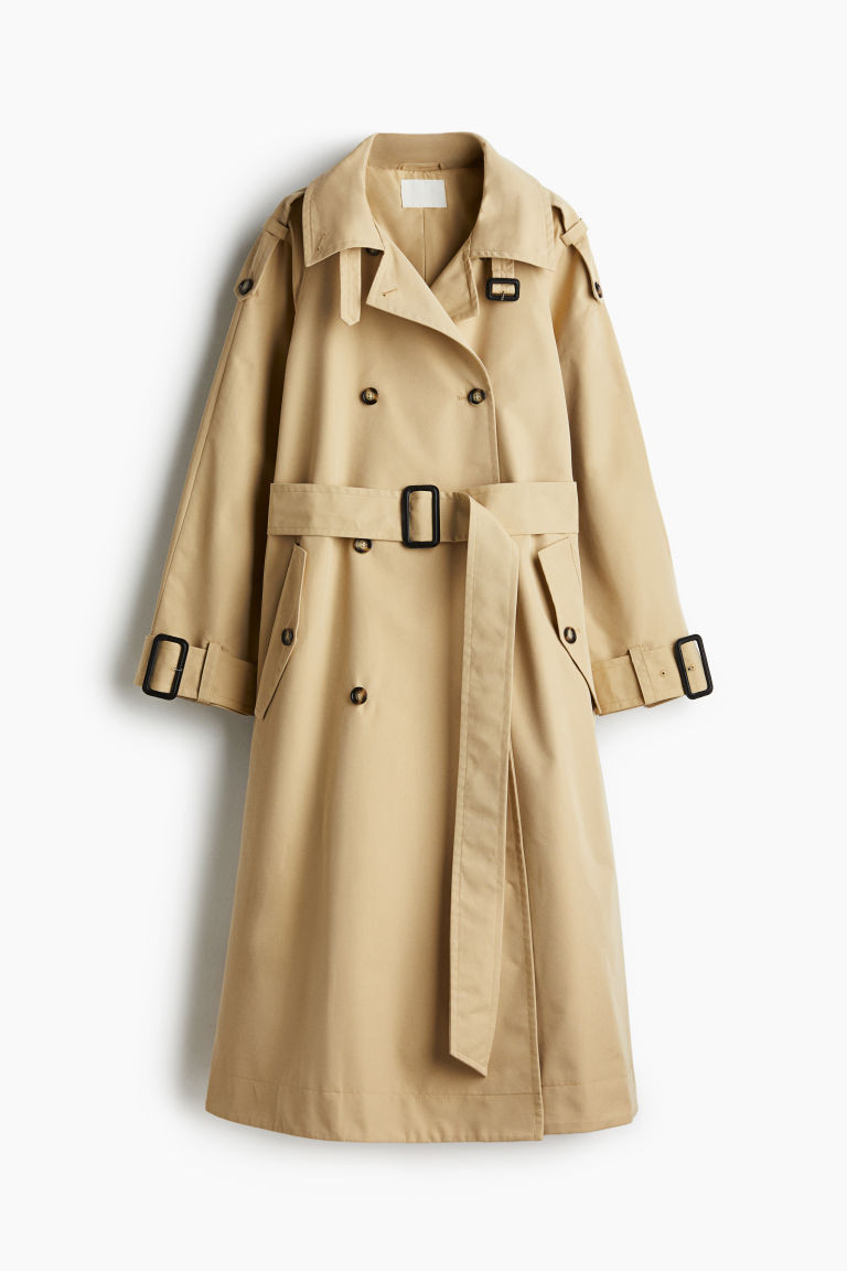 H & M - A-line trench coat - Beige | H&M (UK, MY, IN, SG, PH, TW, HK)