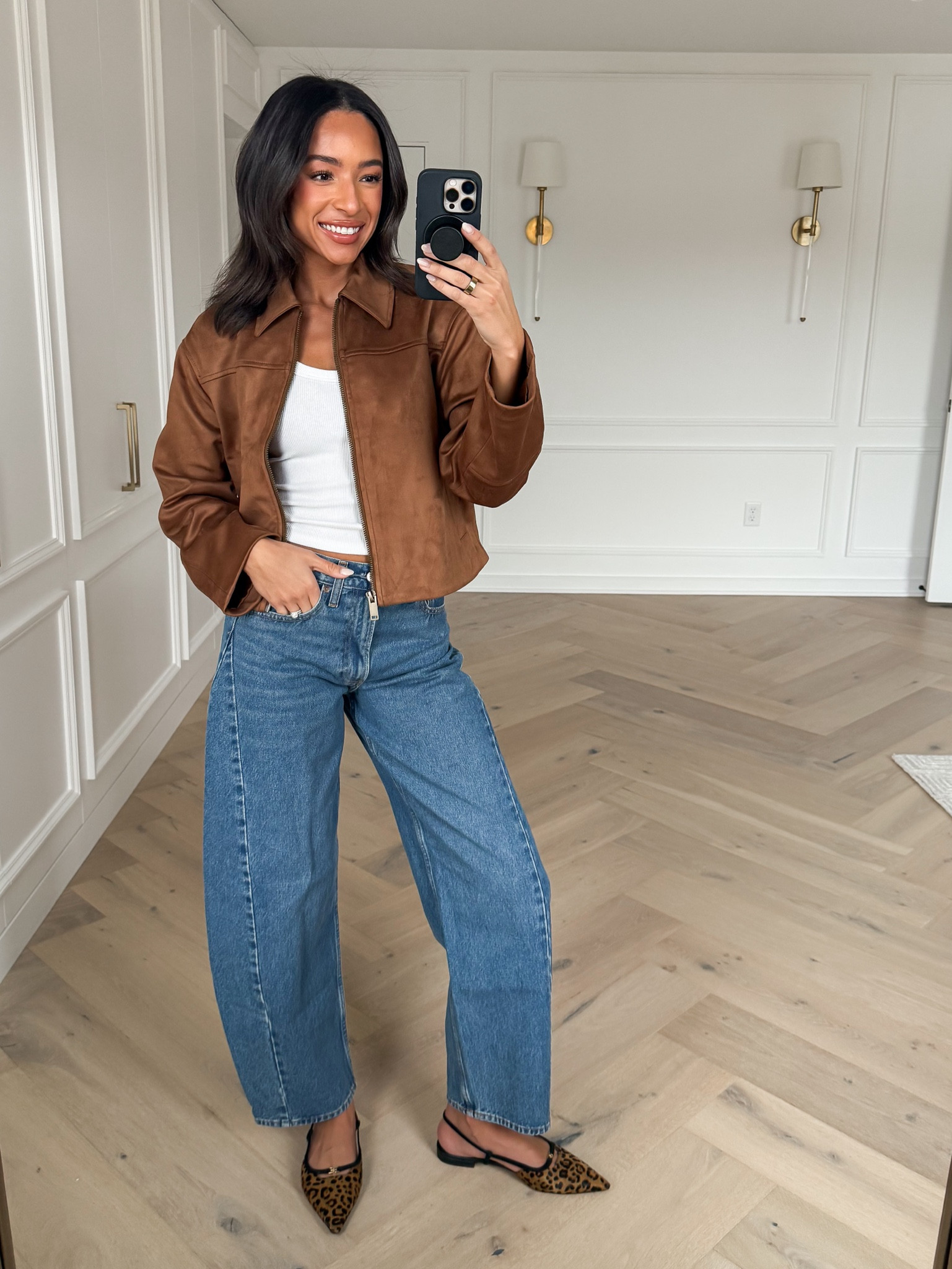 Use code AFNENA to save 15% off Abercrombie! All denim is 30% off + 20% off almost everything else! Wearing size xs tank, size small vegan suede jacket  and size 26 long jeans 


Abercrombie code 
Abercrombie sale 
Winter outfit 
Winter fashion 
Jeans 
Denim 

#LTKFindsUnder100 #LTKStyleTip #LTKSaleAlert