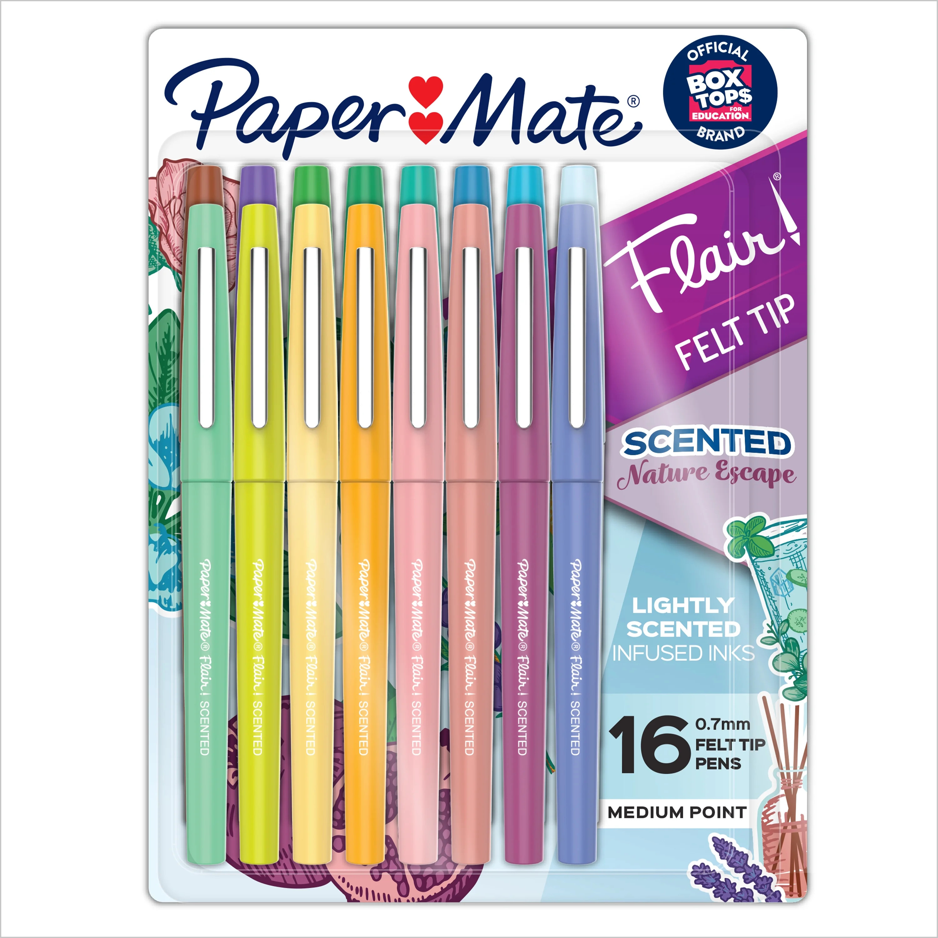 Paper Mate Flair Scented Felt Tip Pens, Assorted Nature Escape Scents and Colors, Medium Point (0... | Walmart (US)