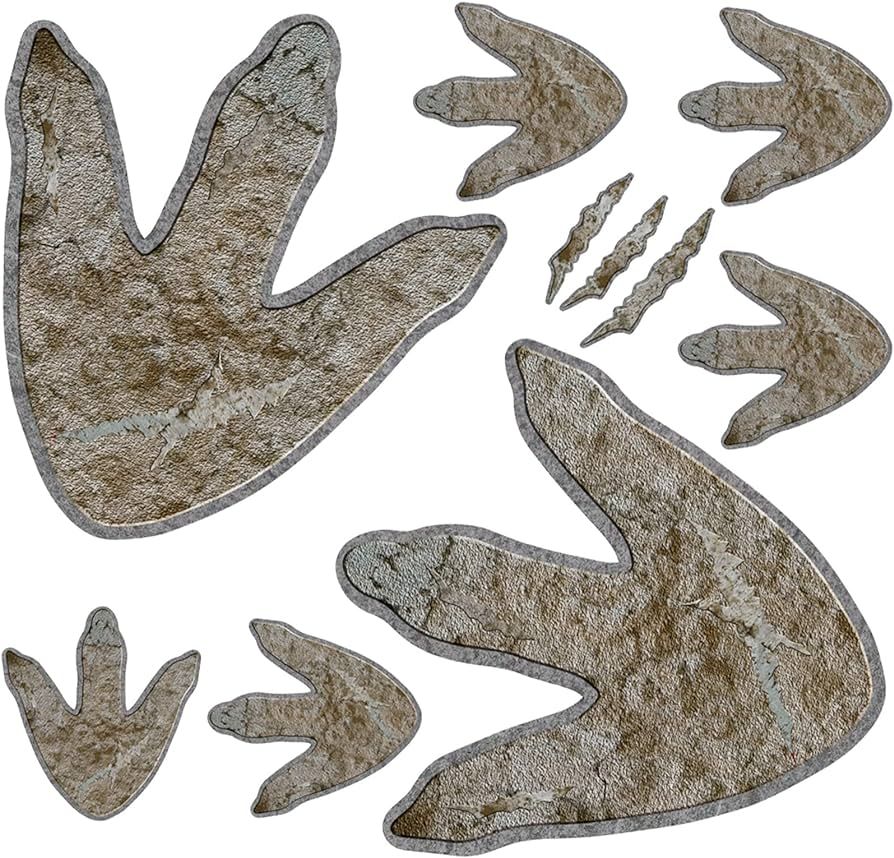 64 Pieces Dinosaur Decor Dinosaur Footprints Floor Decals Peel and Stick Dinosaur Track Stickers ... | Amazon (US)