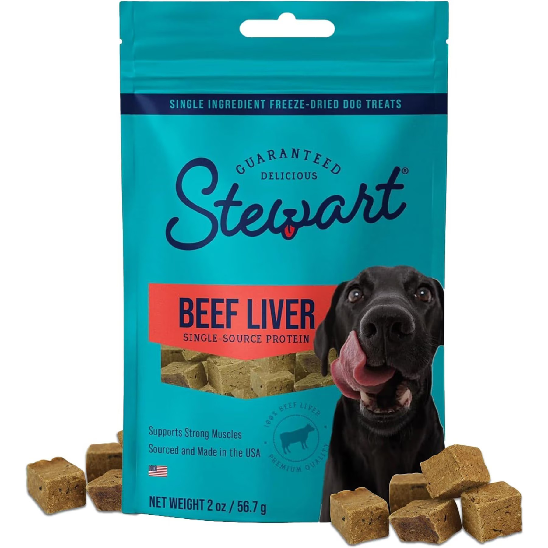 Stewart Beef Liver Single Ingredient Freeze-Dried Raw Dog Treats, 2-oz bag | Chewy