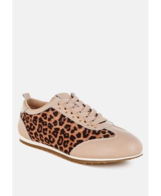 Narati Leopard Print Real Leather Sneakers - Leopard | Macy's