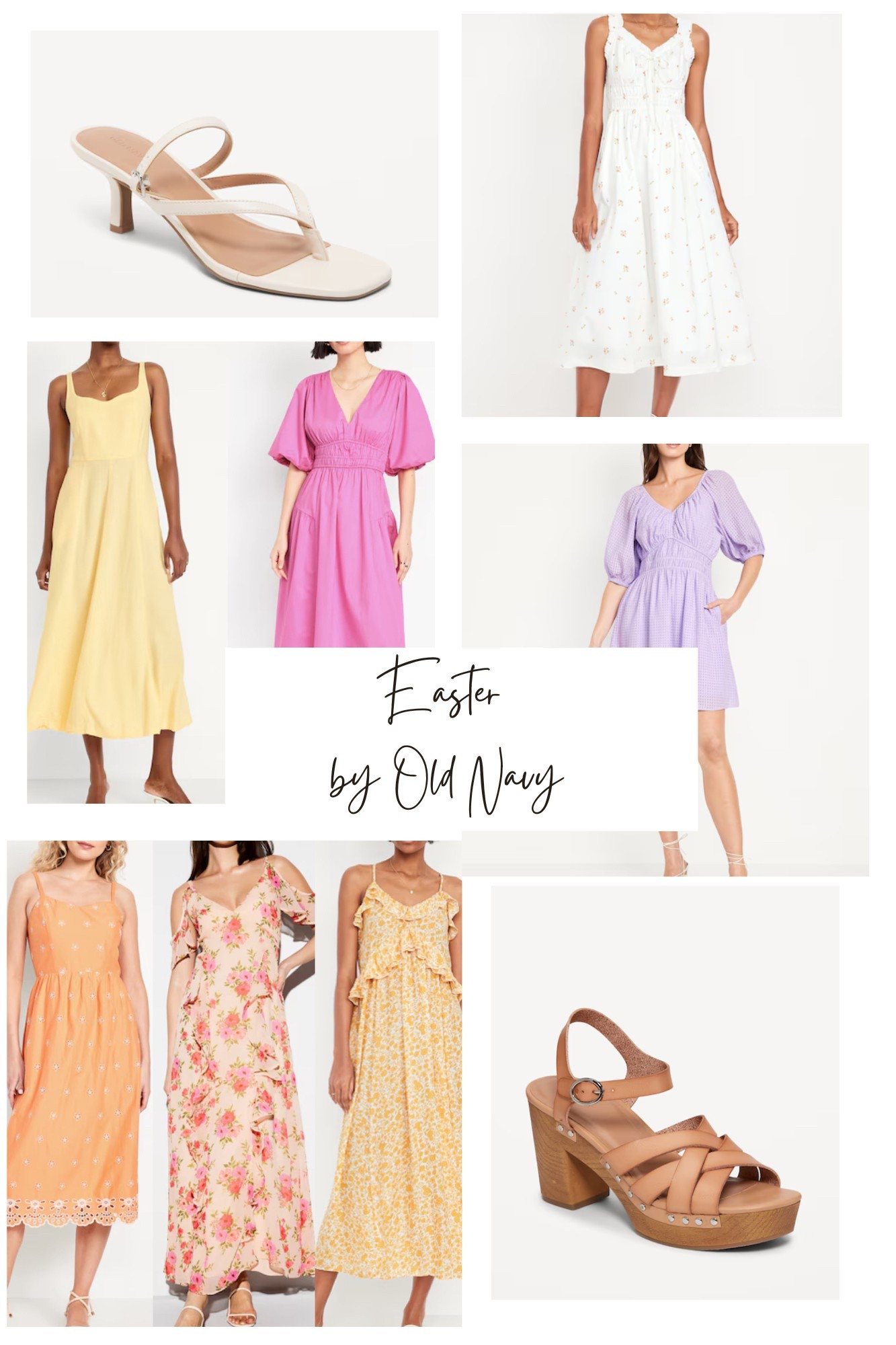 Easter dresses, shoes, outfits and accessories by Old Navy - beautiful pastel and colorful print dresses - floral midi and maxi dresses - spring shoes and accessories for Spring 🌼 

#LTKFindsUnder100 #LTKFindsUnder50 #LTKSeasonal