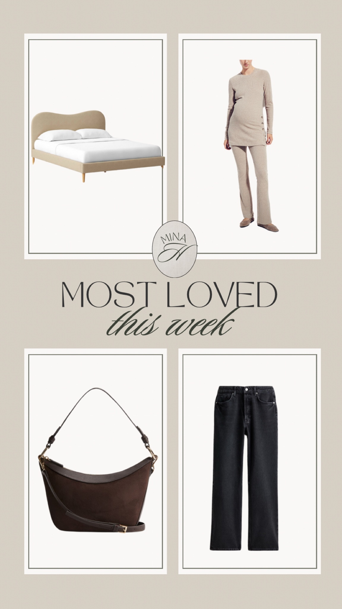 Most loved this week! Scallopped bed frame, Maternity set, handbag , straight leg pants  

#LTKFindsUnder50 #LTKHome #LTKStyleTip
