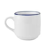 Mainstays 11oz Blue Rim Stoneware White Mug | Walmart (US)