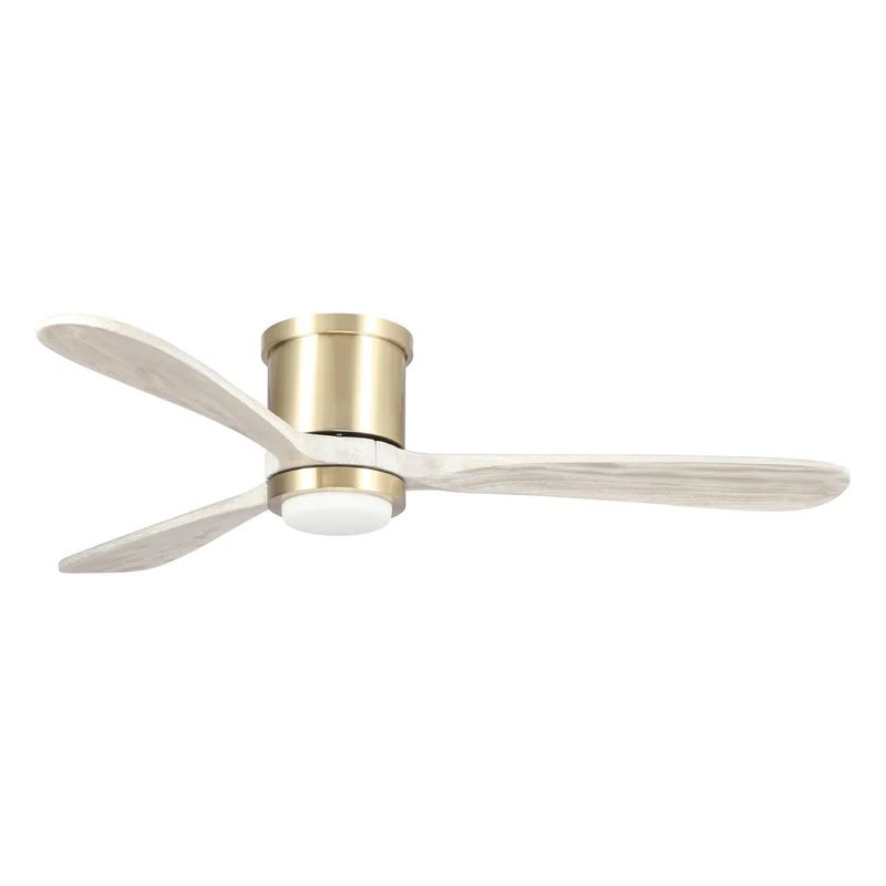 Heatherton 3 - Blade Integrated LED Industrial Ceiling Fan With Light And Remote | Wayfair Professional
