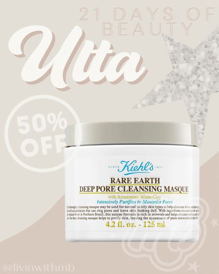 The Kiehl’s Rare Earth Deep Pore Cleansing Mask is one of my favorites, and it’s 50% off at Ulta’s 21 Days of Beauty event!

This mask visibly minimizes pores and blackheads instantly, leaving skin refined and smooth. 

@ultabeauty #ad #ultabeauty 

#LTKsalealert #LTKfindsunder50 #LTKbeauty