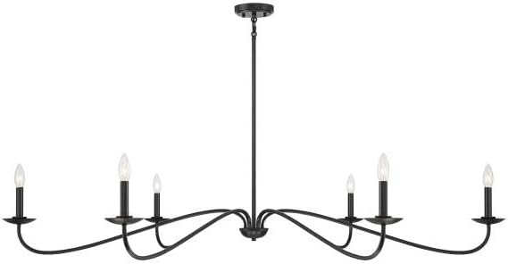 Shoppers Lighting | M Collection | Modern LED Metal 6-Light Chandelier in Matte Black Finish | Amazon (US)