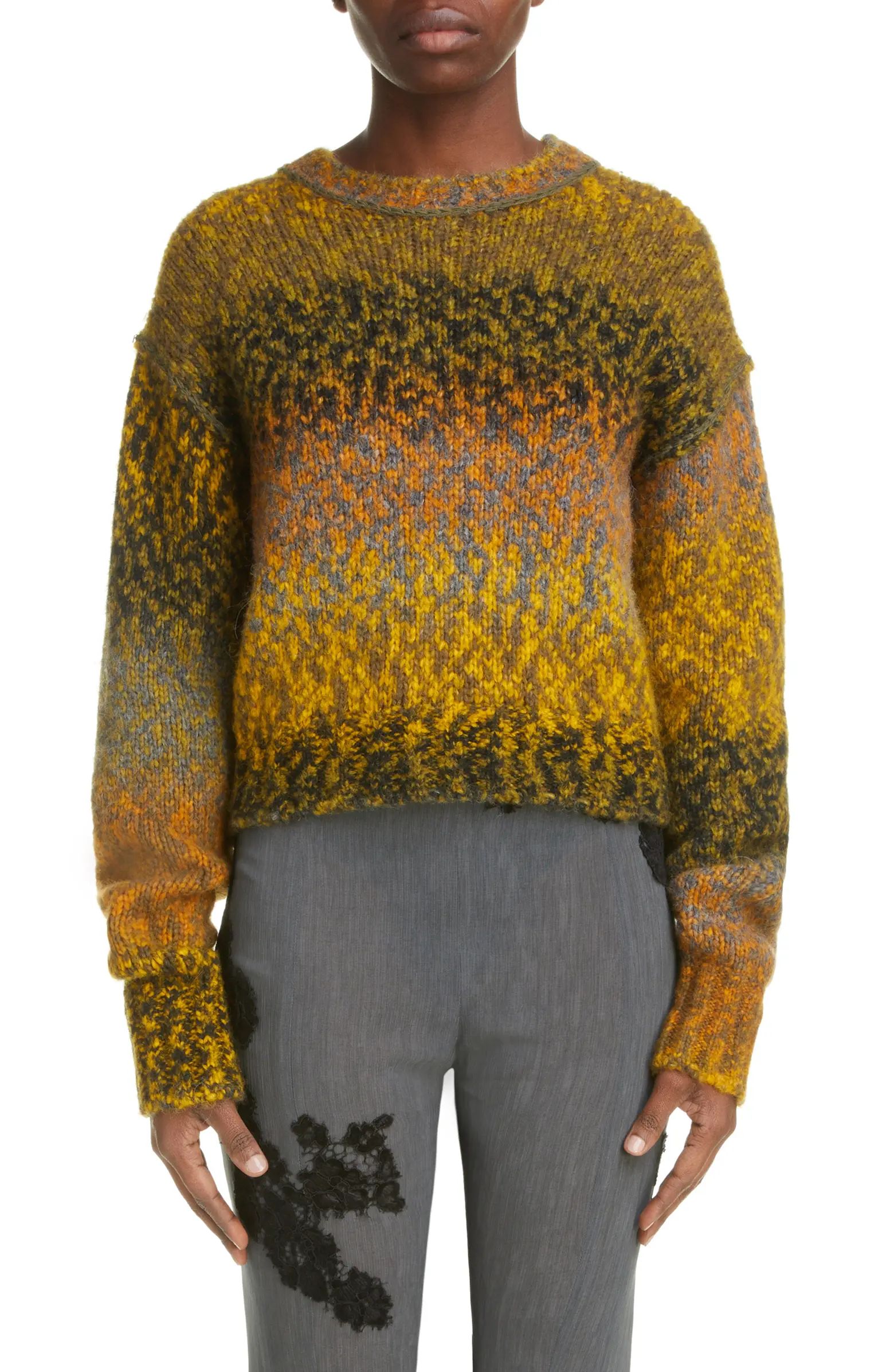 Acne Studios Rusilla Pixel Gradient Wool & Alpaca Blend Sweater | Nordstrom | Nordstrom