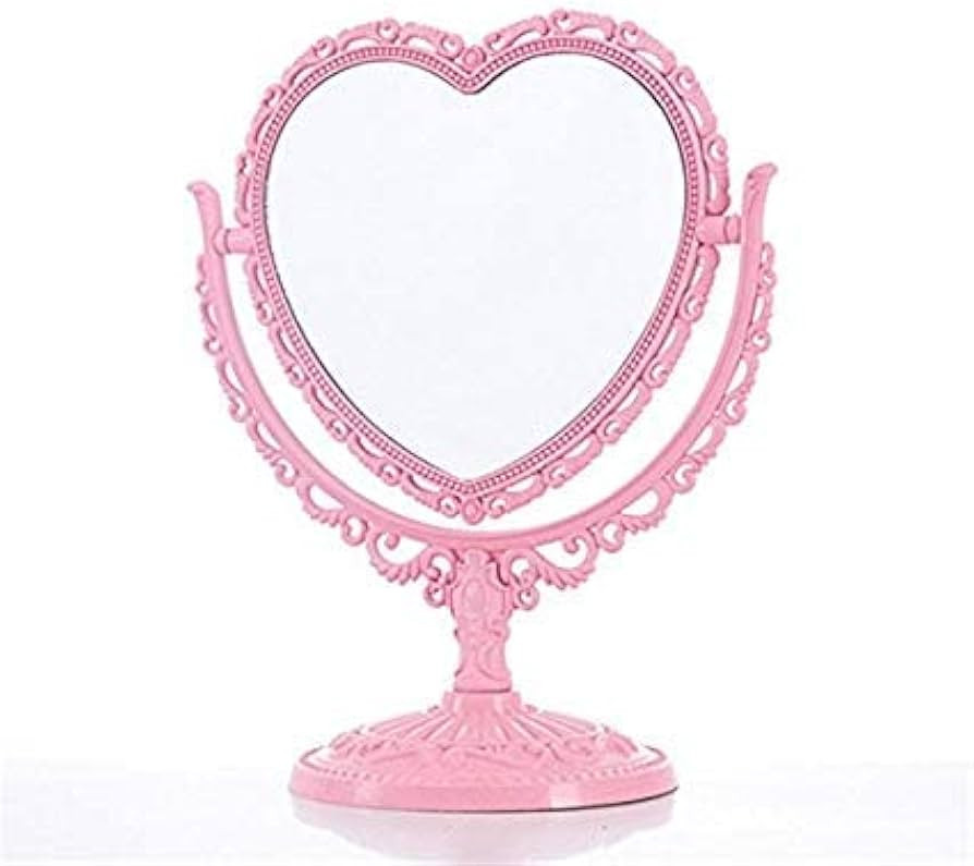 JDPEYI Heart Shaped Mirror Double-Sided Rotatable Dresser Mirror, Room Decor Princess Mirror Vani... | Amazon (US)