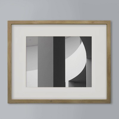 16" x 20" Matted to 11" x 14" Thin Gallery Frame Natural - Threshold™: Modern Style, Beveled Acid-Free Mat, MDF Material | Target