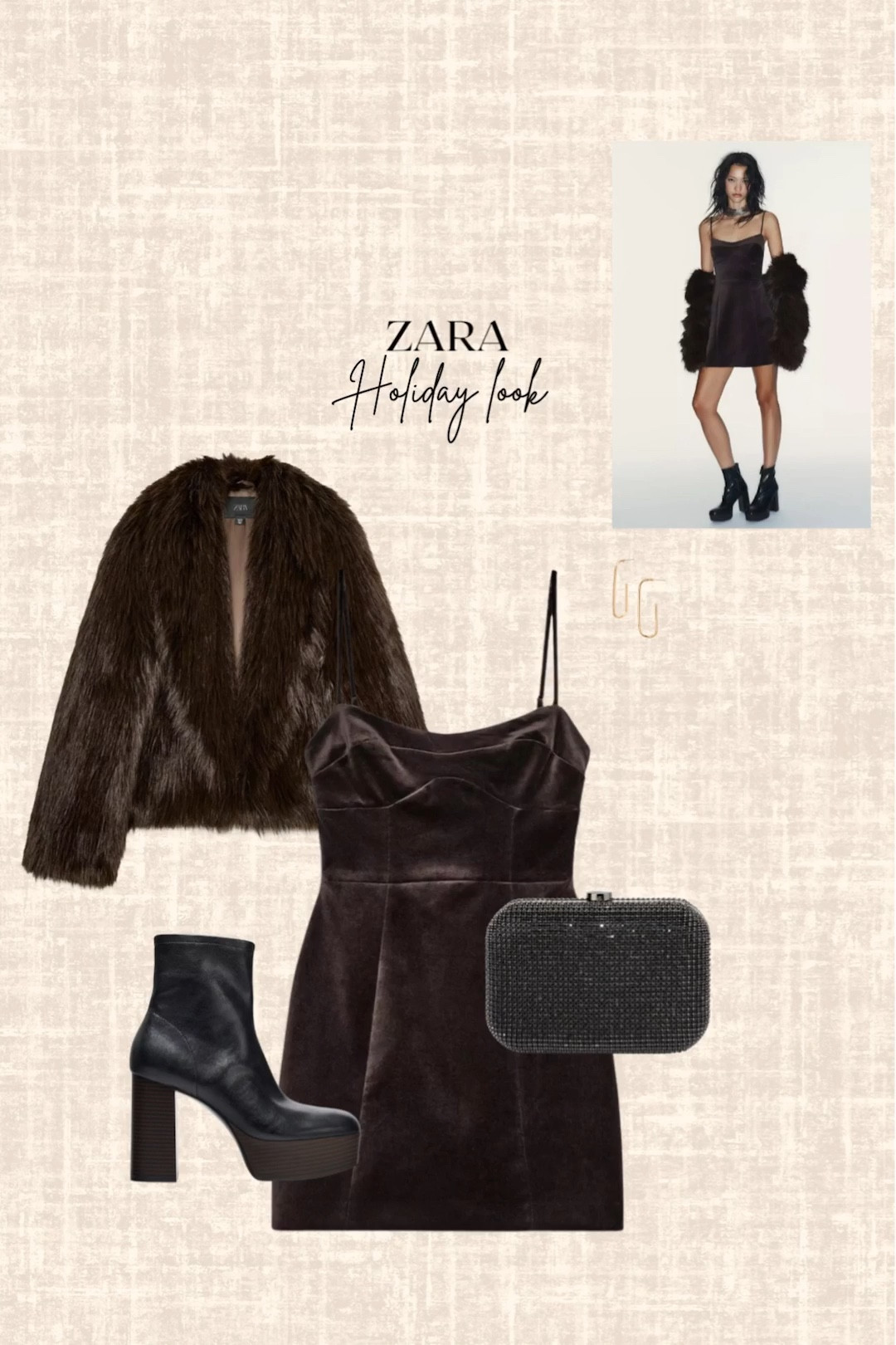 Zara Holiday Look! 

Dress, coat, clutch, boots, earrings 

#LTKHoliday #LTKootd #LTKSeasonal