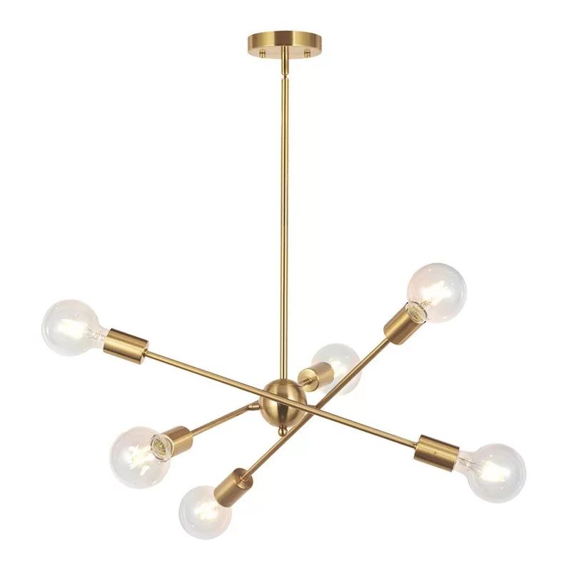 Brushed Brass Altenburg 6 - Light Sputnik Sphere Chandelier | Wayfair Professional