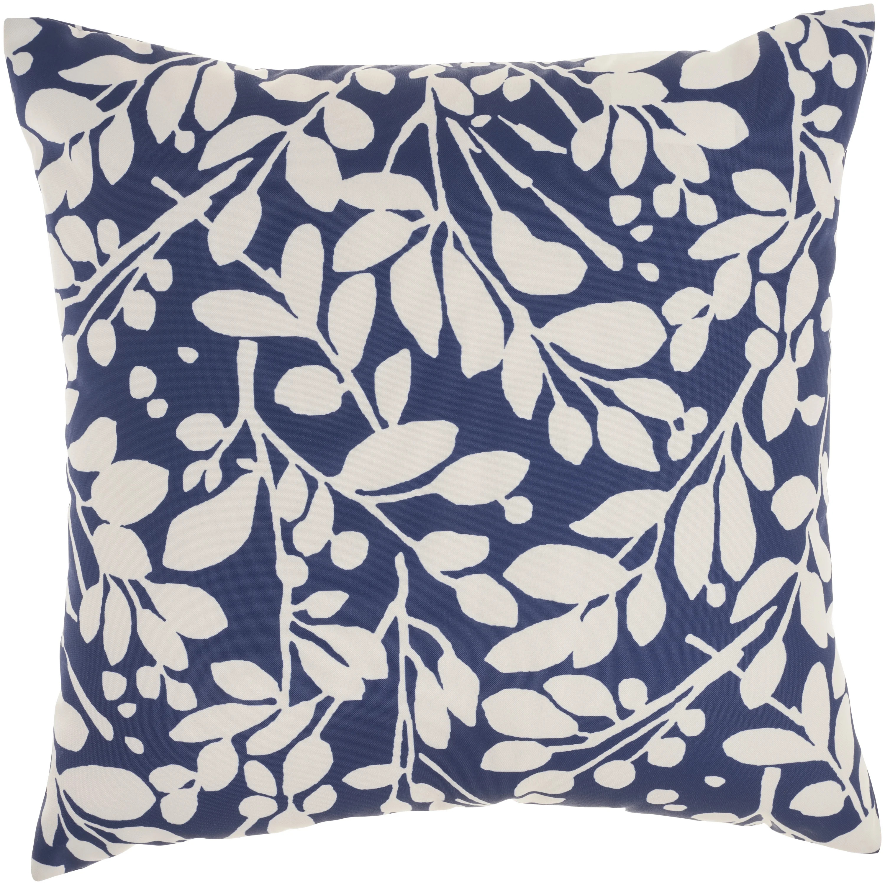 Waverly Leaf Storm 20" x 20" Navy Indoor/Outdoor Washable Throw Pillow | Walmart (US)