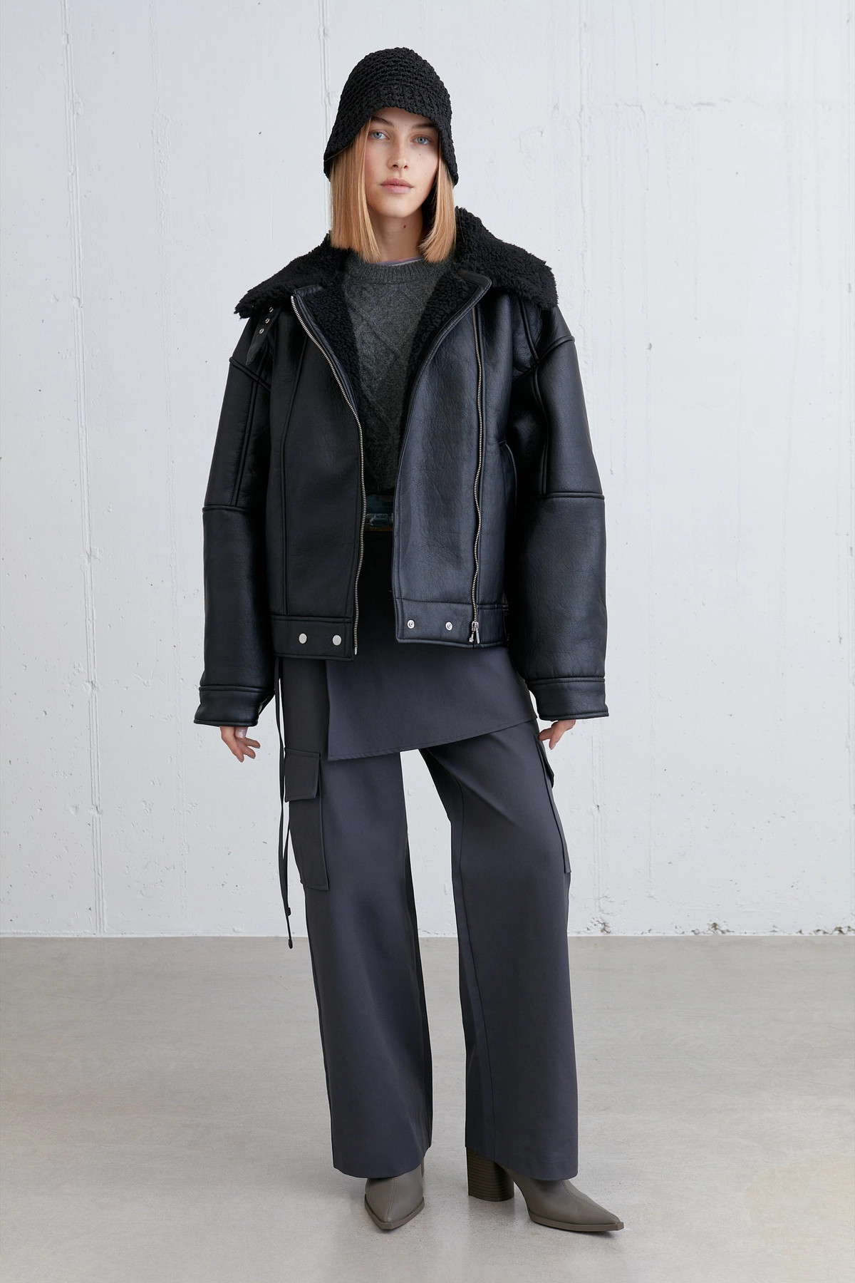 OVERSIZED SHERPA AVIATOR JACKET | OAK + FORT