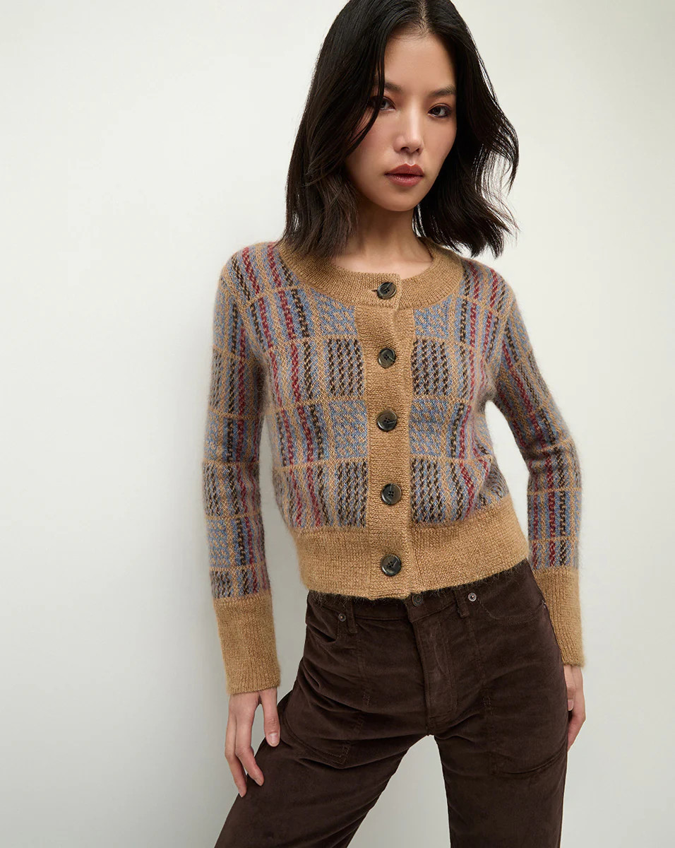 Jacira Plaid Cardigan | Veronica Beard