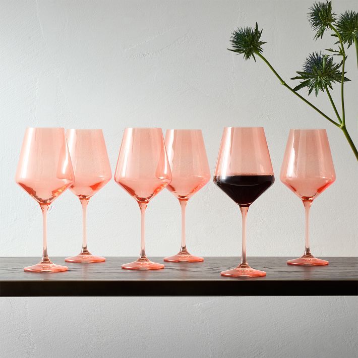 Estelle Colored Glass Stemmed Wine Glass (Set of 6) | West Elm | West Elm (US)