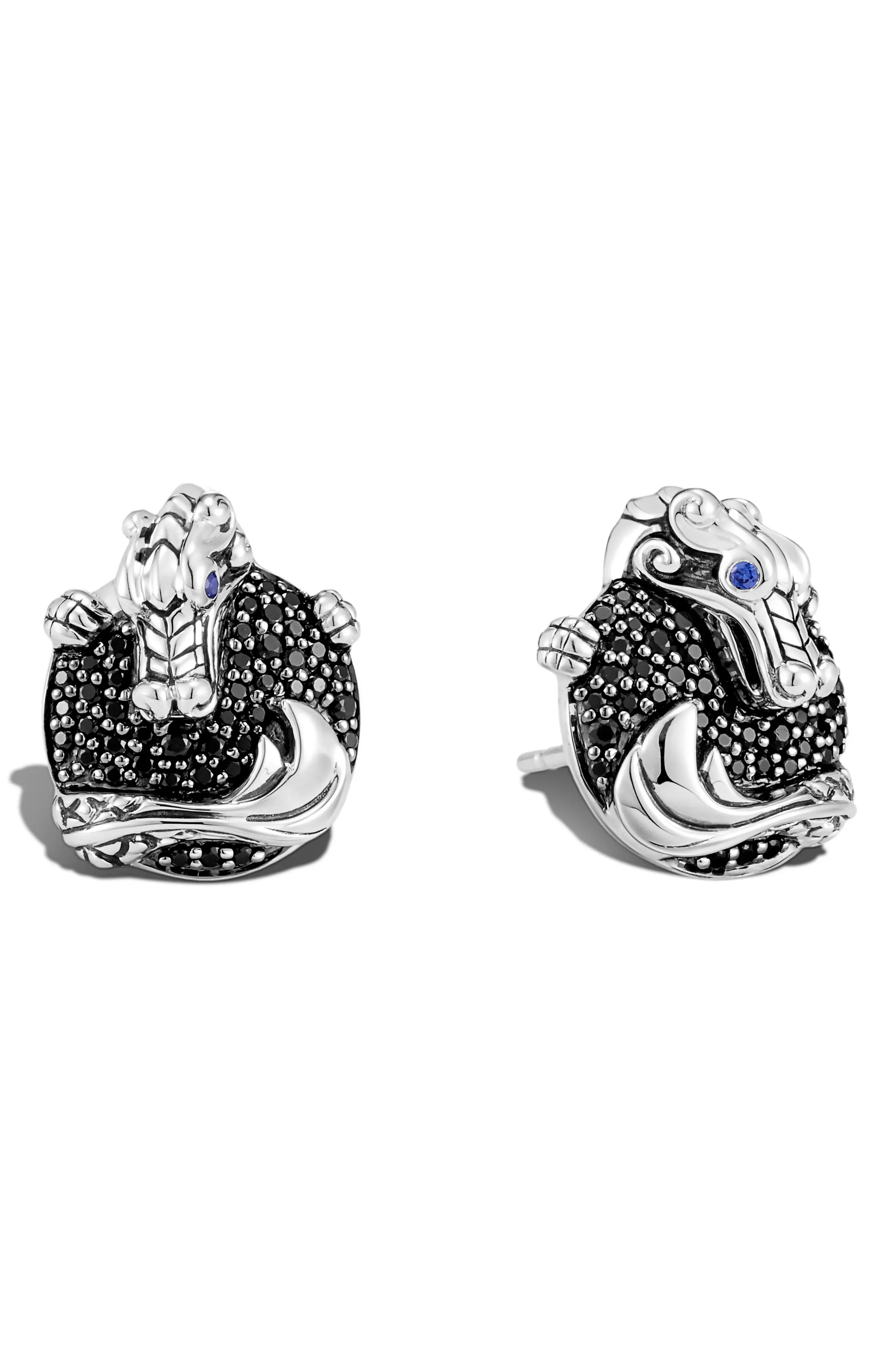 John Hardy Naga Black Sapphire Sterling Silver Stud Earrings at Nordstrom | Nordstrom